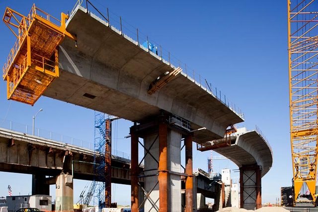 Bridge construction over water