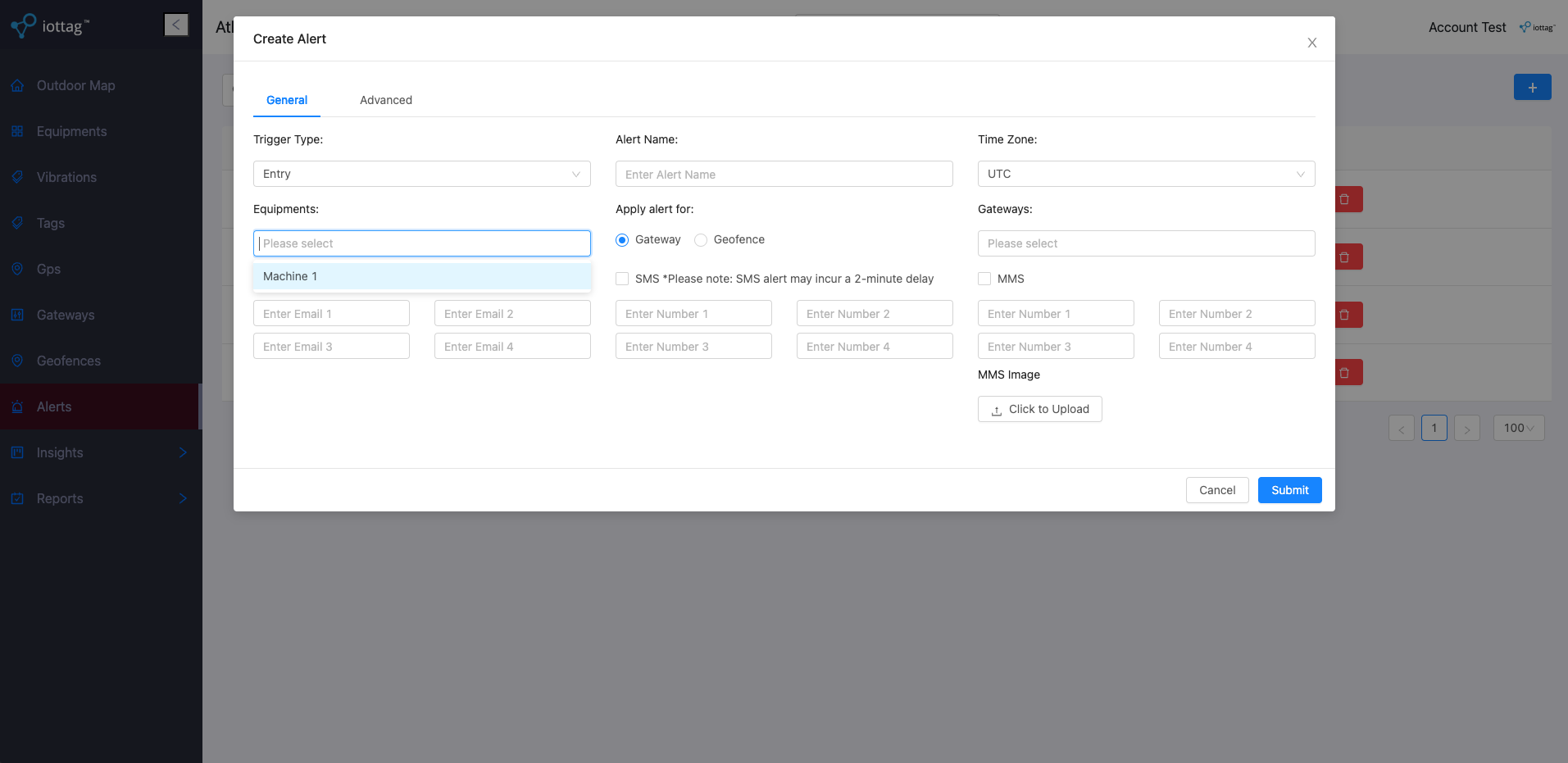 Creating a location alert in the Atlas platform