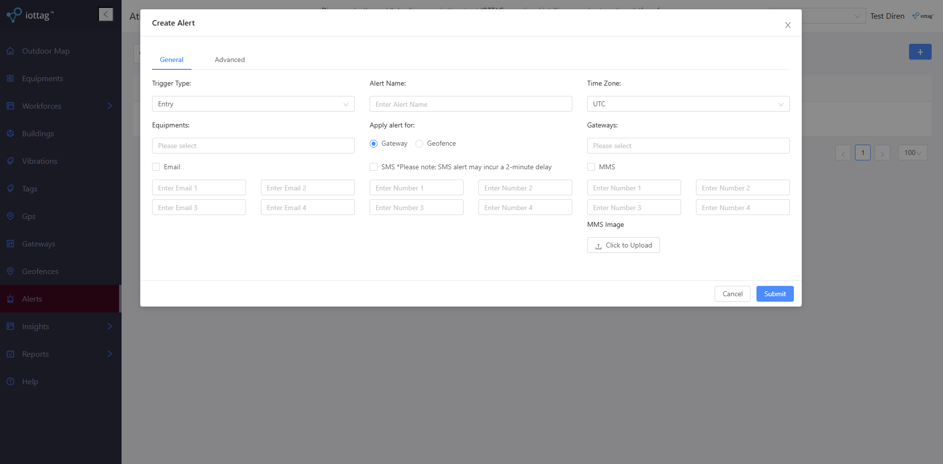 Creating a location alert in the Atlas platform