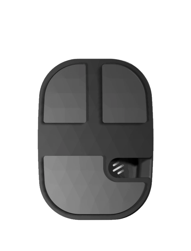 iottag Vector Tag seated in its charging cradle, 360 degree rotating view